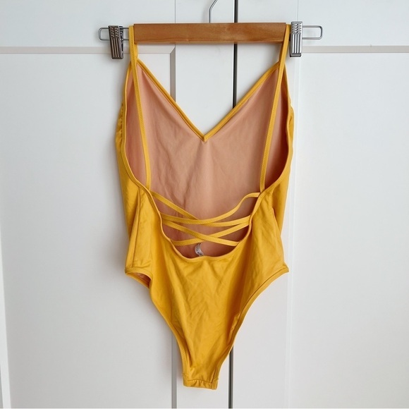 J. Crew Yellow Montauk Playa Cross Back Swimsuit sz.S - Picture 5 of 6